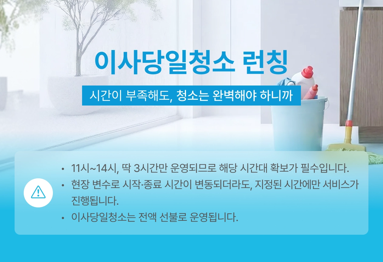 이사당일청소 런칭