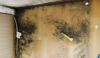 바닥공간 청소 전